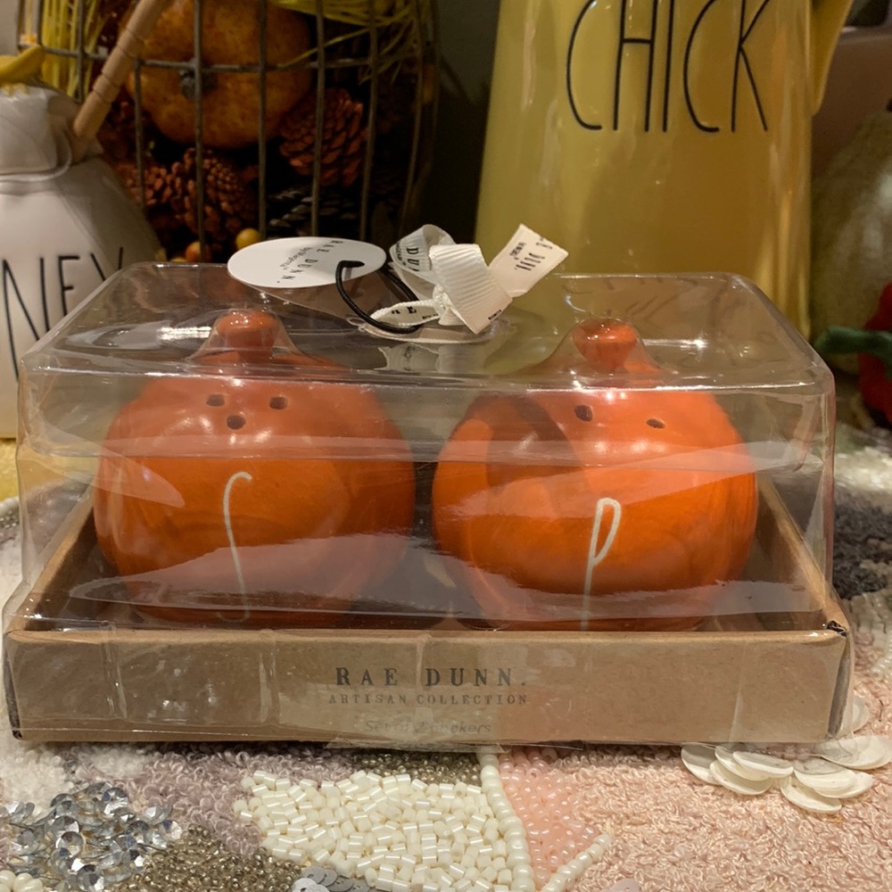 Rae Dunn pumpkin salt and pepper shakers